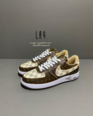 Louis Vuitton x Nike Air Force 1 Low - Monogram Brown & Damier Azur