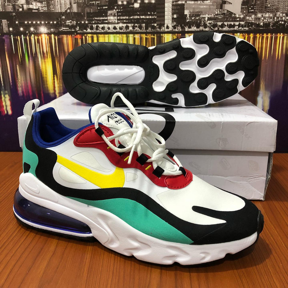 Nike Air Max 270 React Multicoloured Retro Style Bauhaus Trainers - UK 4