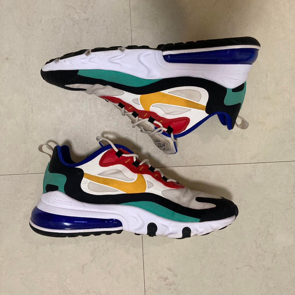 Nike Air Max 270 React Multicoloured Retro Style Bauhaus Trainers - UK 4