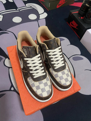 Louis Vuitton x Nike Air Force 1 Low - Monogram Brown & Damier Azur