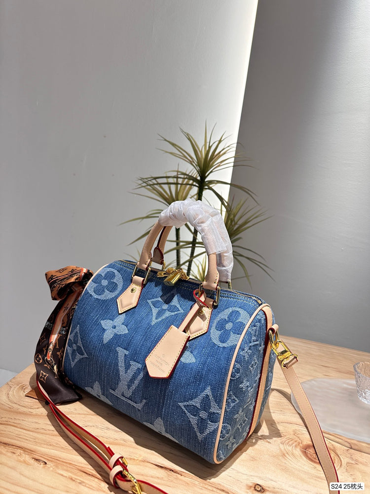 Louis new arrival denim speedy 25 bag