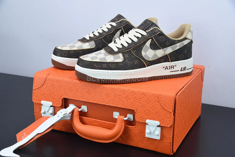 Louis Vuitton x Nike Air Force 1 Low - Monogram Brown & Damier Azur