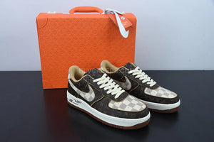 Louis Vuitton x Nike Air Force 1 Low - Monogram Brown & Damier Azur