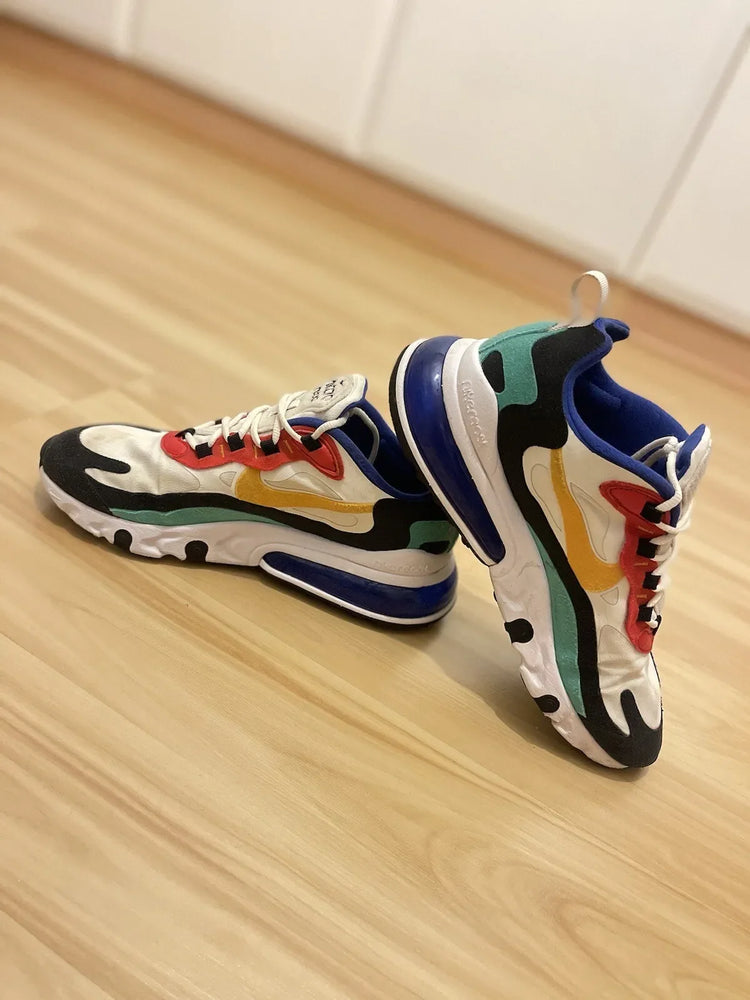 Nike Air Max 270 React Multicoloured Retro Style Bauhaus Trainers - UK 4